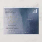 Carte Postale Faire-part Elégante aquarelle dans le Mariage Surf Enregistre (Dos)