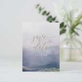 Carte Postale Faire-part Elégante aquarelle dans le Mariage Surf Enregistre (Debout devant)