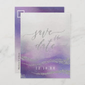 Carte Postale Faire-part Elégante aquarelle dans Mariage d'orchidées Enregi (Devant / Derrière)