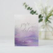 Carte Postale Faire-part Elégante aquarelle dans Mariage d'orchidées Enregi (Debout devant)