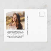 Carte Postale Faire-part Élégante Bande photo de script blanc (Dos)