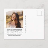 Carte Postale Faire-part Élégante Bande photo de script blanc (Dos)