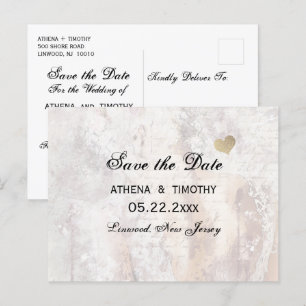 Carte Postale Faire-part Élégante calligraphie Enregistrer la date Regency 