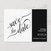 Carte Postale Faire-part Élégante calligraphie Mariage blanc Enregistrer la (Devant)