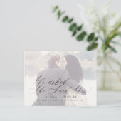 Carte Postale Faire-part Elégante calligraphie mariage photo enregistrer la (Debout devant)