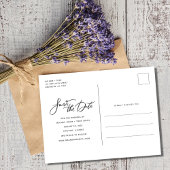 Carte Postale Faire-part Élégante Écriture Photo Mariage Enregistrer la Dat