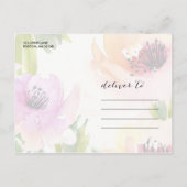 Carte Postale Faire-part Elégante Fleurs Or | Save the date (Dos)