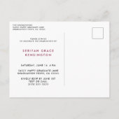 Carte Postale Faire-part Élégante Moderne Photo de Diplôme en Bourgogne ave (Dos)