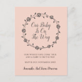 Carte Postale Faire-part Élégante Simplicité Grossesse Fleurs Et Bourgeons (Devant)