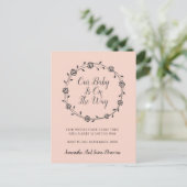 Carte Postale Faire-part Élégante Simplicité Grossesse Fleurs Et Bourgeons (Debout devant)