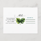 Carte Postale Faire-part Élégantes feuilles de palmier tropicales simples p (Dos)