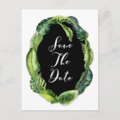 Carte Postale Faire-part Élégantes Feuilles Tropicales pour Mariage Épargne (Devant)