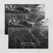 Carte Postale Faire-part Élégantes perles noires et blanches de style vinta (Devant / Derrière)