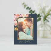 Carte Postale Faire-part Élégantes pivoines Lanternes rustiques Photo de co (Debout devant)