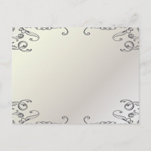 Carte Postale Faire-part élégantes volutes moderne mariage à retenir la dat (Dos)