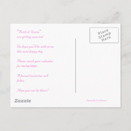 Carte Postale Faire-part Éléments de coordination Rose Escalade (Dos)