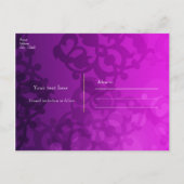 Carte Postale Faire-part Eléphant violet rose orange & or Enregistrer la da (Dos)