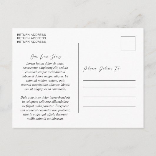 Carte Postale Faire-part Elise Elegant Wedding Enregistrer la date (Dos)