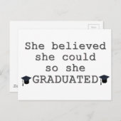 Carte Postale Faire-part Elle a cru qu'elle pourrait réussir son diplôme (Devant / Derrière)