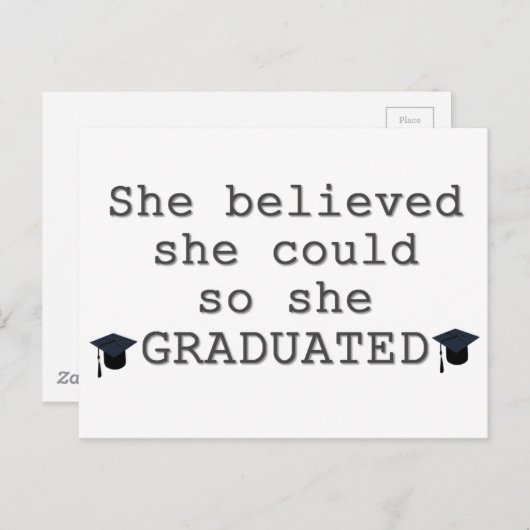 Carte Postale Faire-part Elle a cru qu'elle pourrait réussir son diplôme
