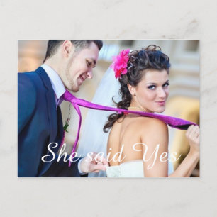 Carte Postale Faire-part Elle a dit Oui Fancy Photo Enregistrer la date
