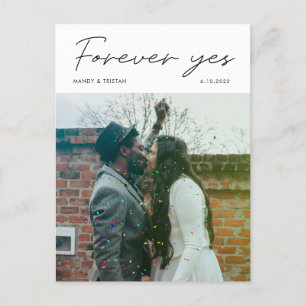 Carte Postale Faire-part Elopement du Mariage photo minimaliste moderne