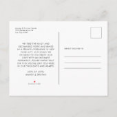 Carte Postale Faire-part Élopement Mariage Photo Écriture Moderne Minimalis (Dos)