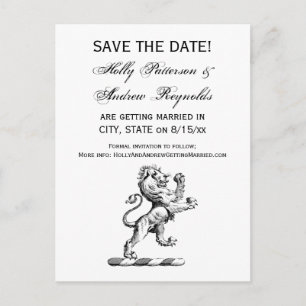 Carte Postale Faire-part Emblème de crête du lion debout héraldique