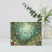 Carte Postale Faire-part Emerald Green Mariage forestier enchanté (Debout devant)