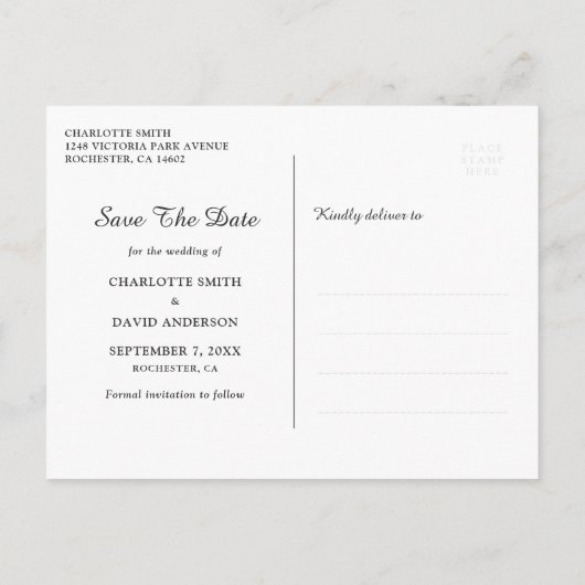 Carte Postale Faire-part Emerald Green Sunflower Wedding Enregistrer La Dat (Dos)