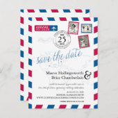 Carte Postale Faire-part Emplacements Mondiaux Airmail Enregistrer La Date (Devant / Derrière)