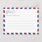 Carte Postale Faire-part Emplacements Mondiaux Airmail Enregistrer La Date (Dos)