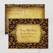 Carte Postale Faire-part Empreinte de léopard Gold Leopard Heads Enregistre (Devant / Derrière)