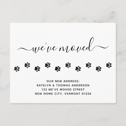 Carte Postale Faire-part Empreintes de pattes mignonnes Personnalisé Nous a (Devant)
