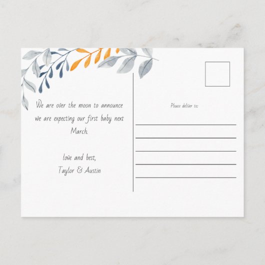 Carte Postale Faire-part En attendant un petit Boo Mignonne grossesse d'Hal (Dos)