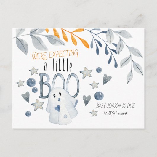 Carte Postale Faire-part En attendant un petit Boo Mignonne grossesse d'Hal (Devant)