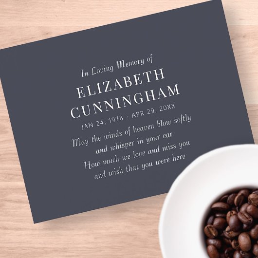 Carte Postale Faire-part En Mémoire Amoureuse Mémorial Simple