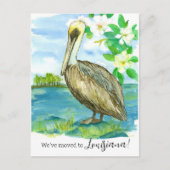 Carte Postale Faire-part en mouvement Louisiane Pelican Magnolia (Devant)