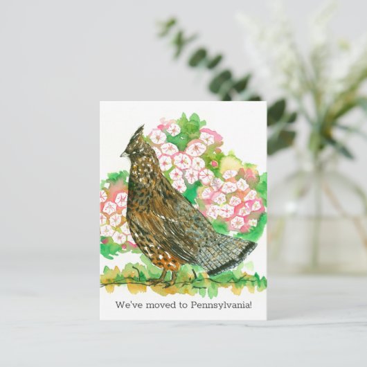 Carte Postale Faire-part en mouvement Pennsylvanie rouffed Grous (Debout devant)