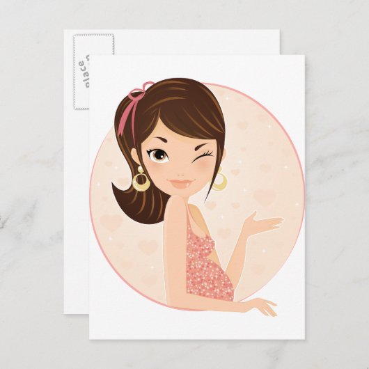 Carte Postale Faire-part Enceinte (Devant / Derrière)