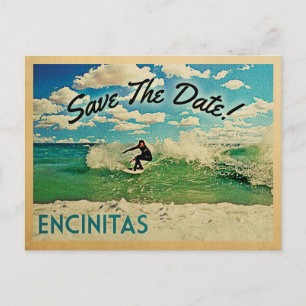 Carte Postale Faire-part Encinitas Enregistrer La Date California Surfing