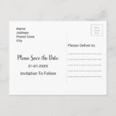 Carte Postale Faire-part Encre noire et rose gothique Enregistrer notre dat (Dos)