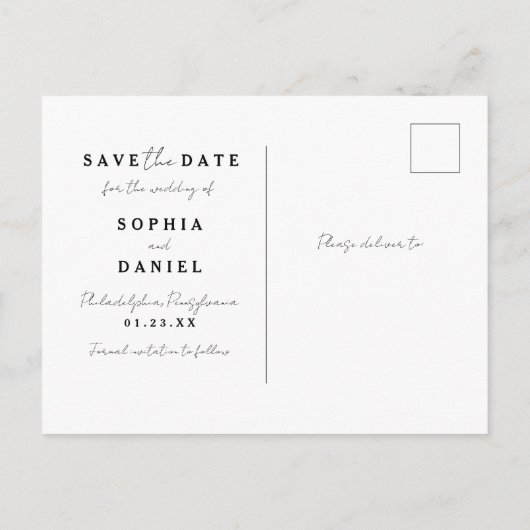 Carte Postale Faire-part Enfin Arc Moderne avec Photo Enregistrer La Date (Dos)