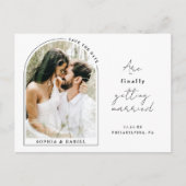 Carte Postale Faire-part Enfin Arc Moderne avec Photo Enregistrer La Date (Devant)