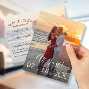 Carte Postale Faire-part Enfin Élégant Simple Mariage Photo Enregistrer la