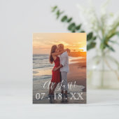 Carte Postale Faire-part Enfin Élégant Simple Mariage Photo Enregistrer la (Debout devant)