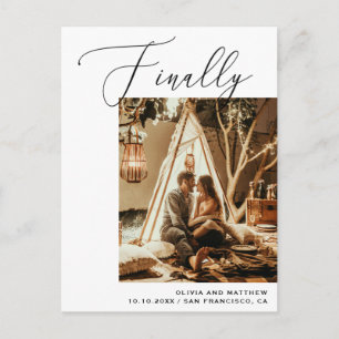 Carte Postale Faire-part Enfin Minimaliste Photo Mariage Enregistrer la Dat