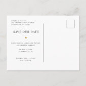 Carte Postale Faire-part Enfin ! | Photo carrée moderne or Save élégant (Dos)