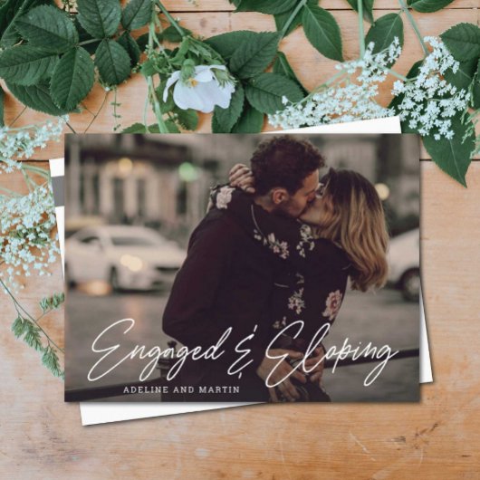 Carte postale Faire-part Engagé et Eloping