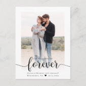 Carte postale Faire-part Engagée avec script moder (Devant)